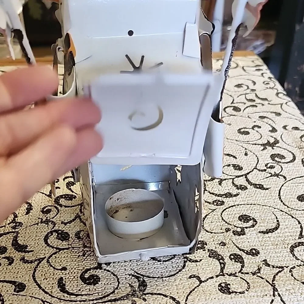 Festive Snowman  Candleholders with Tree Accents